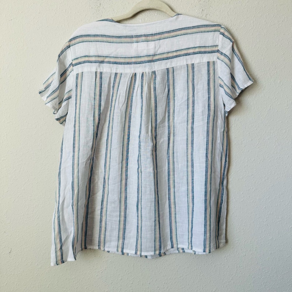 Rails Viera Boho Stripe Flutter Sleeve Blouse Sz … - image 6